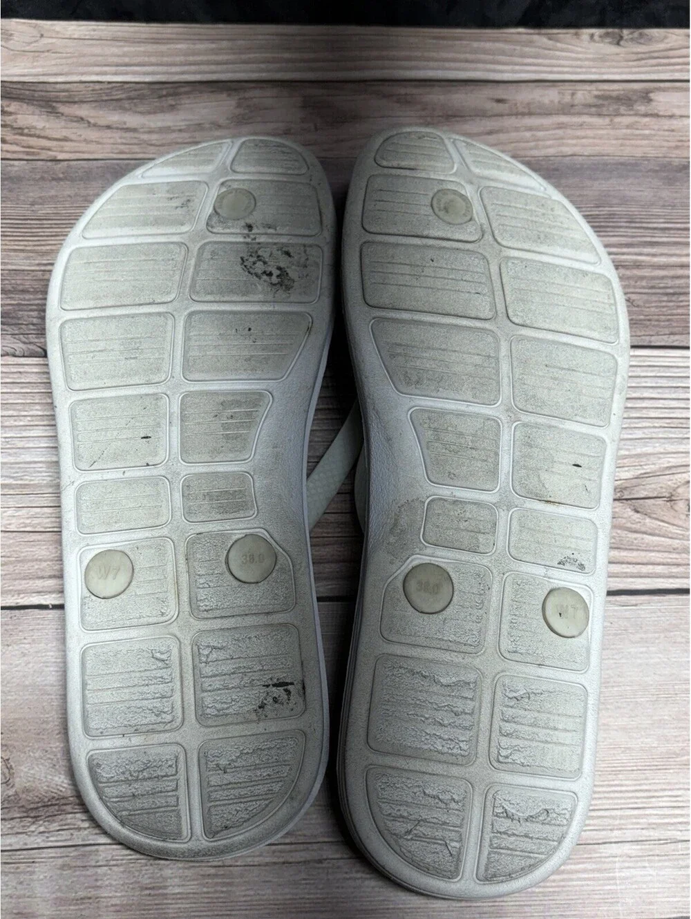 Green And White Nike Tong Sandals